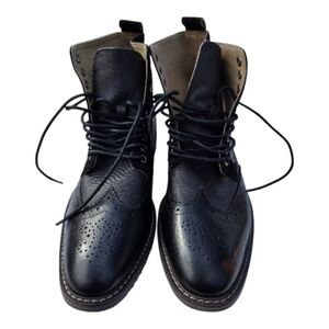 Stacy Adams Black Leather Men's Brogue Boots